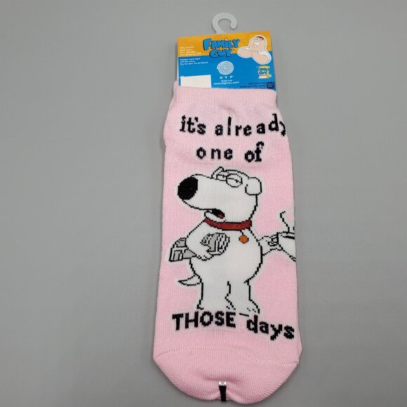 Brian Dog Anklet Socks Family Guy Size 9 - 11 Adult Pink Stockings - Picture 1 of 4
